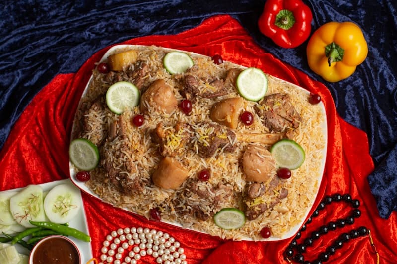 Mutton Biryani at MBA Biryani Hyderabad